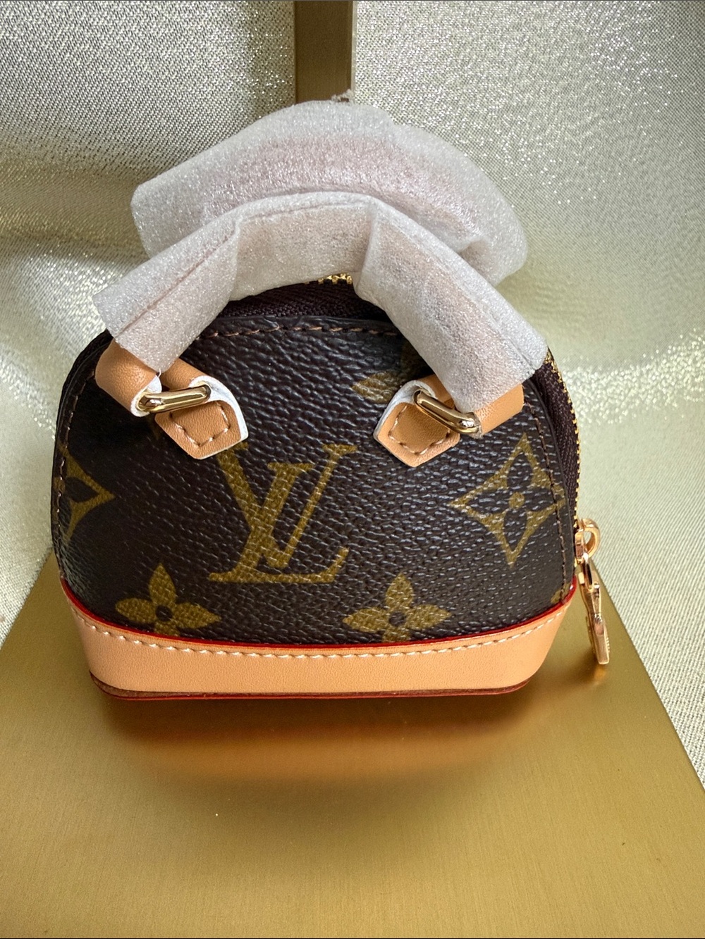 Upcycle AirPod Case LV Brown Monogram Mini Alma Cosmetic Pouch for Accessories